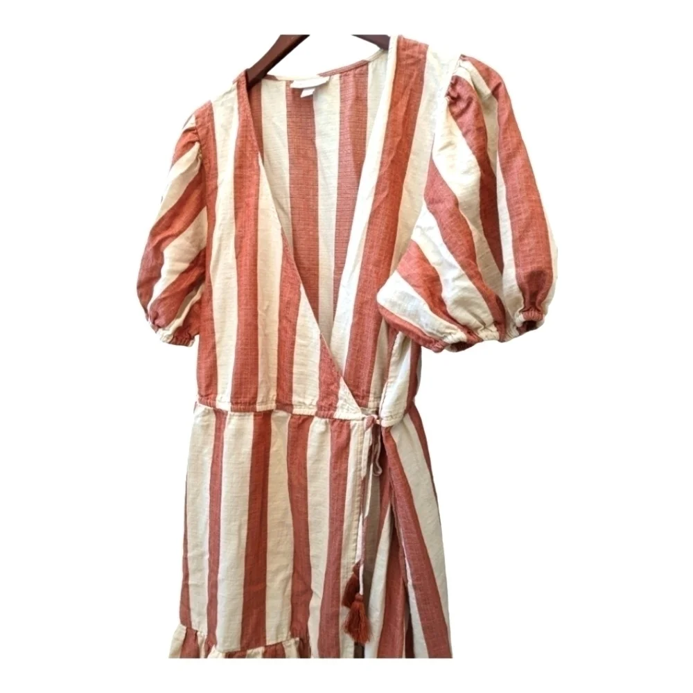Knox Rose summer wrap maxi stripe dress size large ruffle